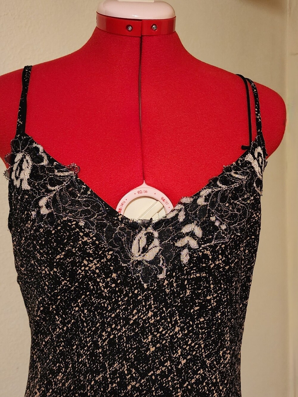 DKNY NWOT 94% Silk 2-Piece Midi Slip Dress Set Lace Sz 8 - Picture 5 of 6